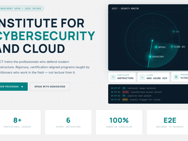 Building a Cybersecurity Institute from the Ground Up: A Custom WordPress Platform for GICCT
